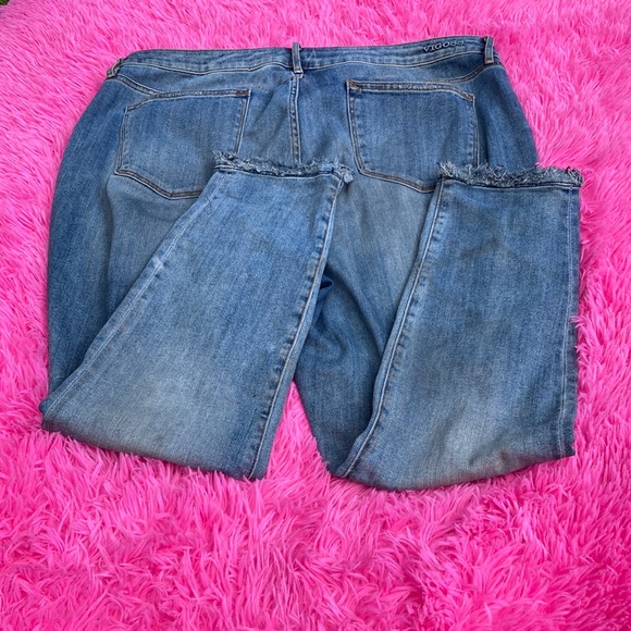 Vigoss skinny fit Jagger jeans with factory fade and fringe gems size 20 - Picture 2 of 7